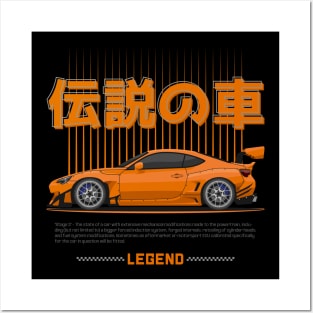 Midnight Racer Orange GT 86 JDM Posters and Art